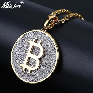 Bitcoint 24K Gold Plated AAA Cubic Zirconia