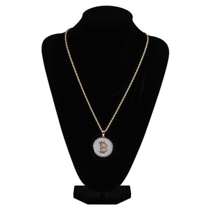 Bitcoint 24K Gold Plated AAA Cubic Zirconia
