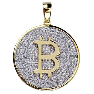 Bitcoint 24K Gold Plated AAA Cubic Zirconia