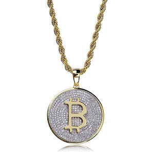 Bitcoint 24K Gold Plated AAA Cubic Zirconia