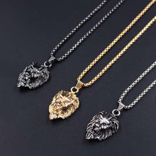 Laden Sie das Bild in den Galerie-Viewer, Lion Head Gold Sliver Black Color Chain