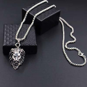 Lion Head Gold Sliver Black Color Chain