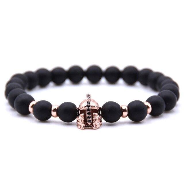 Zirconia Gladiator Spartan Helmet Bracelets Pulseras Hombre Armband