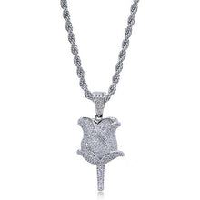 Laden Sie das Bild in den Galerie-Viewer, Valentine&#39;s Day Iced Out Rose 24K Gold Plated