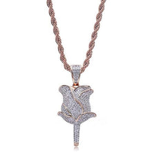 Laden Sie das Bild in den Galerie-Viewer, Valentine&#39;s Day Iced Out Rose 24K Gold Plated