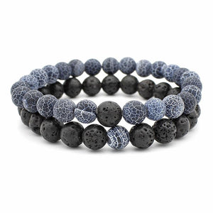8mm Lava Beads Braslet For Men
