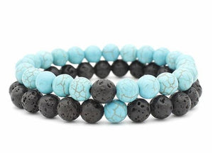 8mm Lava Beads Braslet For Men