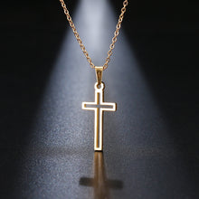 Laden Sie das Bild in den Galerie-Viewer, Lover&#39;s Cross Necklace Small Gold Cross Religious