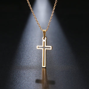 Lover's Cross Necklace Small Gold Cross Religious