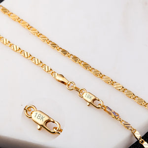 Gold silver Color Flat snake Link Chain