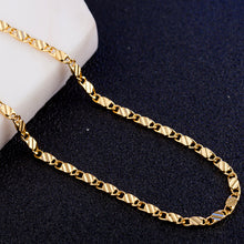 Laden Sie das Bild in den Galerie-Viewer, Gold silver Color Flat snake Link Chain