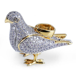 Peace Pigeon Gold Necklace Long 24K Gold Plated