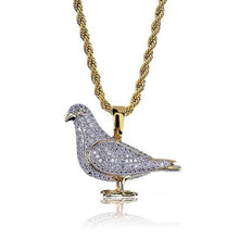 Laden Sie das Bild in den Galerie-Viewer, Peace Pigeon Gold Necklace Long 24K Gold Plated