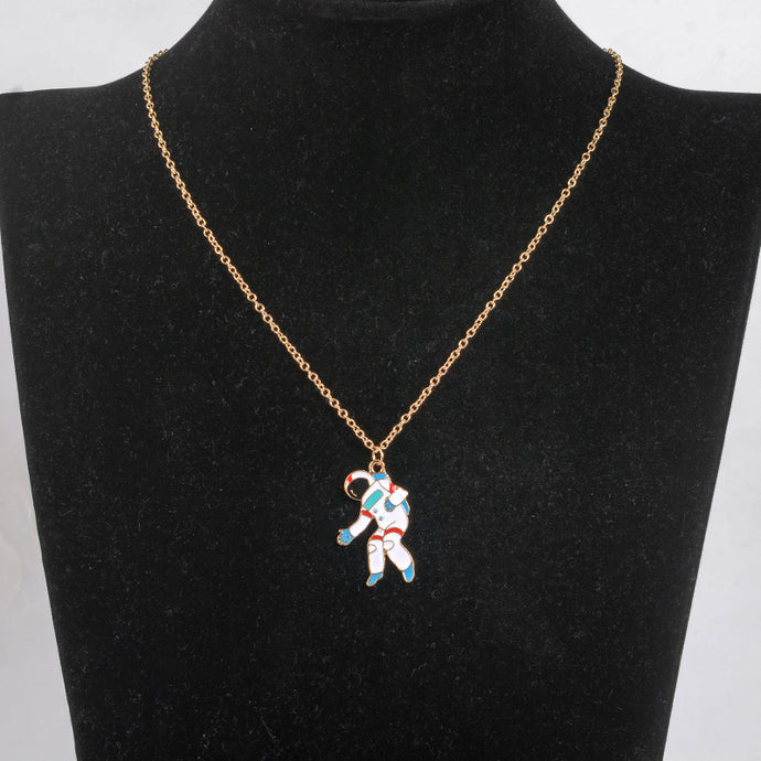 Cute Necklace Universe Planet Rocket Astronaut Necklace