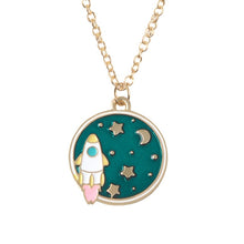 Laden Sie das Bild in den Galerie-Viewer, Cute Necklace Universe Planet Rocket Astronaut Necklace