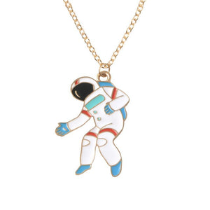 Cute Necklace Universe Planet Rocket Astronaut Necklace
