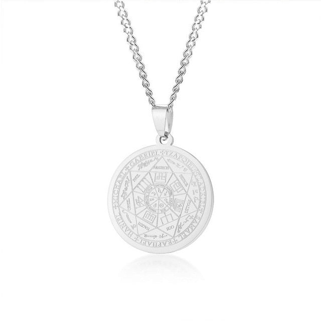 Mens's Necklace Stainless Steel Gold Color The Seals Sigil Gabriel Sign